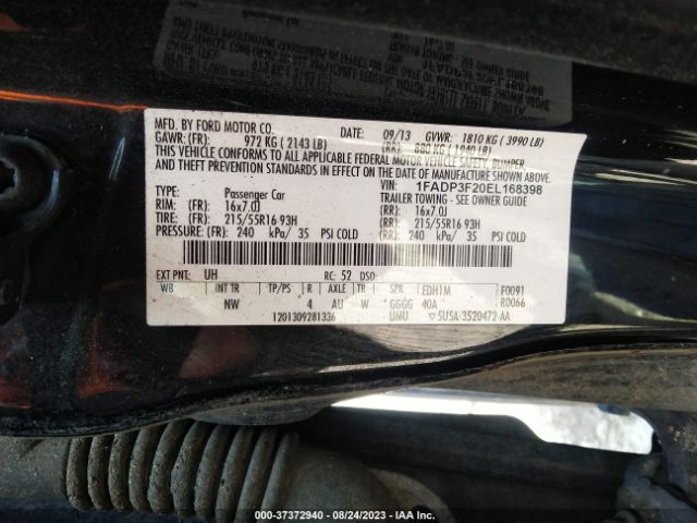1FADP3F20EL168398 Ford FOCUS SE