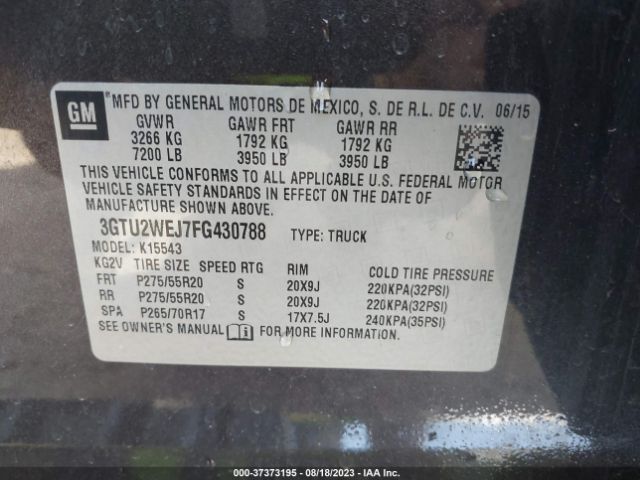 3GTU2WEJ7FG430788 GMC Sierra 1500 Denali