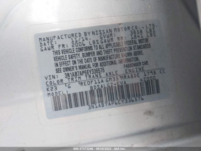 3N1AB7AP6EY336576 Nissan SENTRA SL
