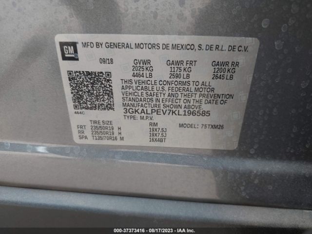 3GKALPEV7KL196585 GMC Terrain Slt