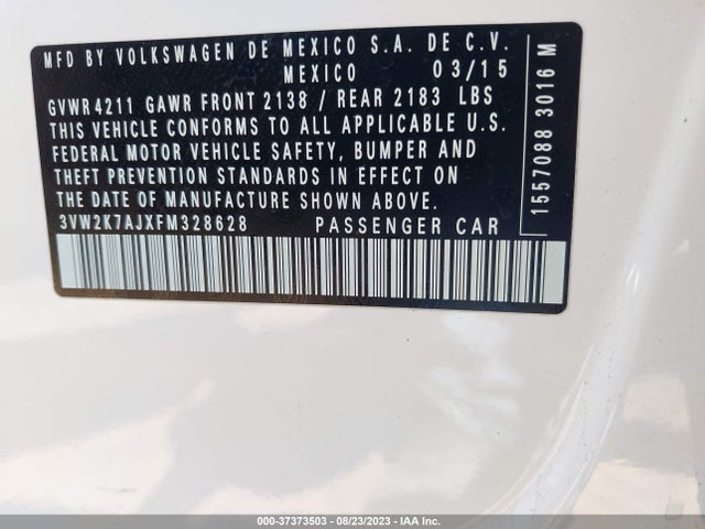 3VW2K7AJXFM328628 Volkswagen Jetta Sedan 2.0l S W/technology