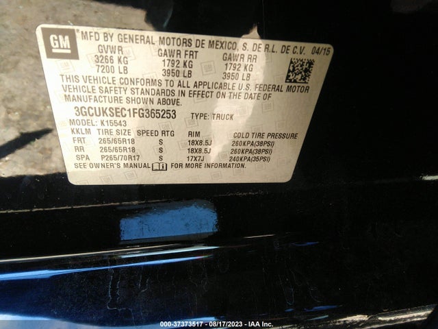 Chevrolet Silverado 1500 Ltz 2015 3GCUKSEC1FG365253 Image 9