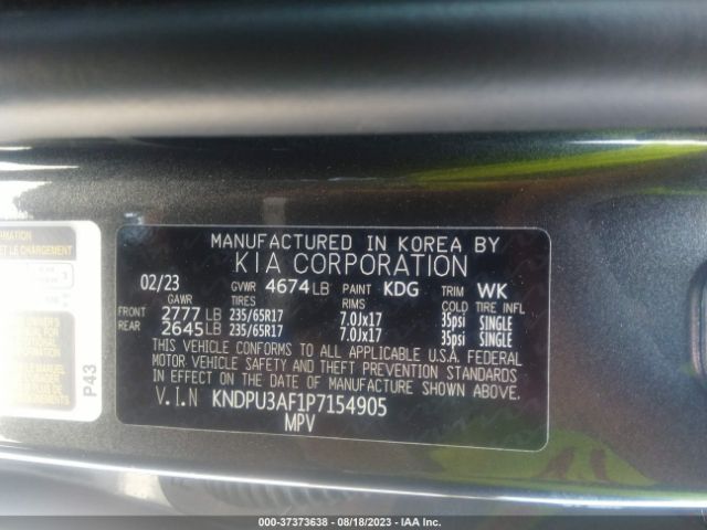 KNDPU3AF1P7154905 KIA Sportage Lx