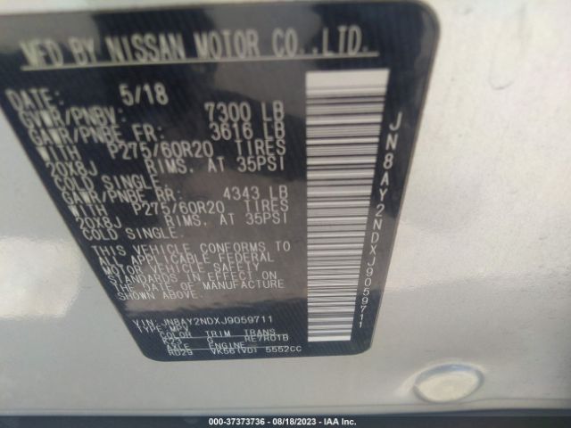 JN8AY2NDXJ9059711 Nissan Armada Sl