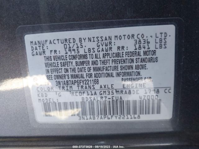 3N1AB7AP6FY221168 Nissan SENTRA SR