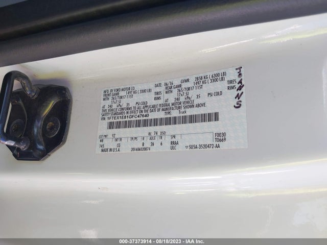 Ford F-150 Xl 2016 1FTEX1E81GFC47640 Image 9