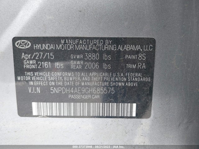 Hyundai ELANTRA SE 2016 5NPDH4AE9GH685575 Image 9