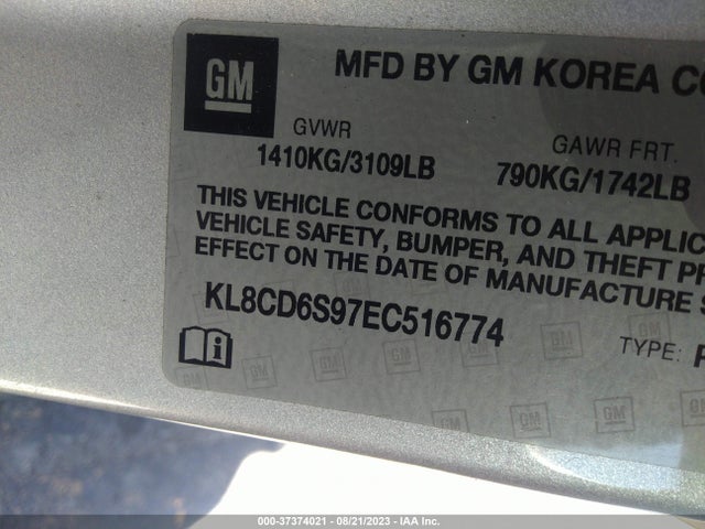 Chevrolet Spark Lt 2014 KL8CD6S97EC516774 Image 9