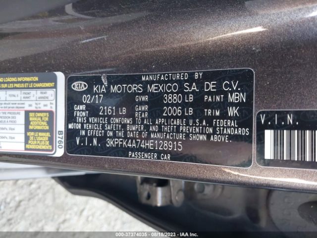 3KPFK4A74HE128915 KIA FORTE LX