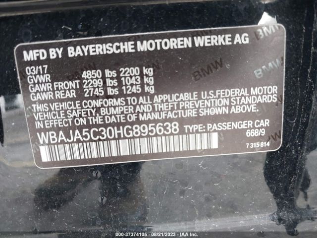 WBAJA5C30HG895638 BMW 5 Series 530i