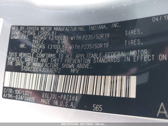 Toyota SIENNA SE 2018 5TDXZ3DC4JS936972 Image 16