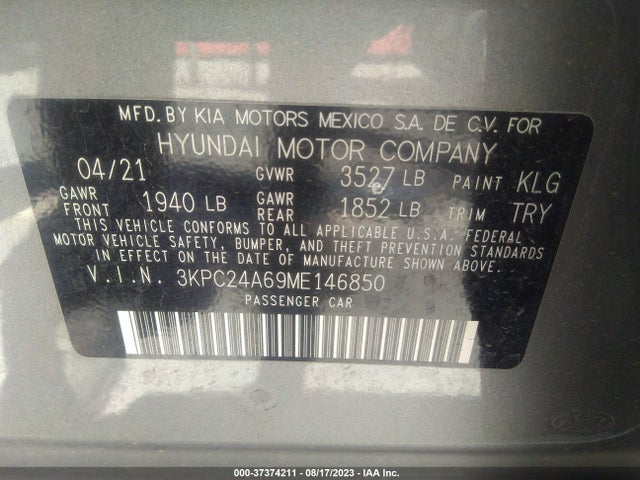 Hyundai Accent Sel 2021 3KPC24A69ME146850 Image 9