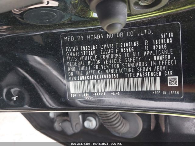 JHMFC1F9XJX019756 Honda Civic Sedan Touring