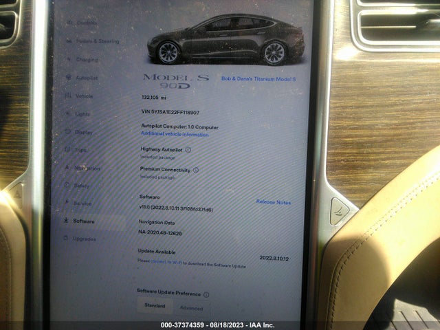 Tesla Model S 85d/70d/90d/p90d 2015 5YJSA1E22FF118907 Image 14