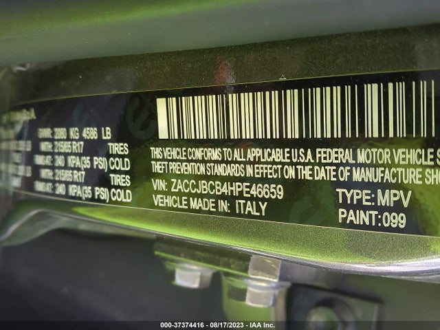 ZACCJBCB4HPE46659 Jeep Renegade Trailhawk