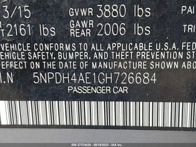 Hyundai ELANTRA SE 2016 5NPDH4AE1GH726684 Image 15