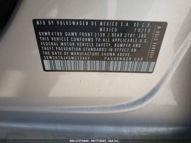 3VW267AJ4GM272403 Volkswagen Jetta Sedan 1.4t S W/technology