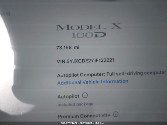 5YJXCDE27JF122221 Tesla Model X 75d/100d/p100d