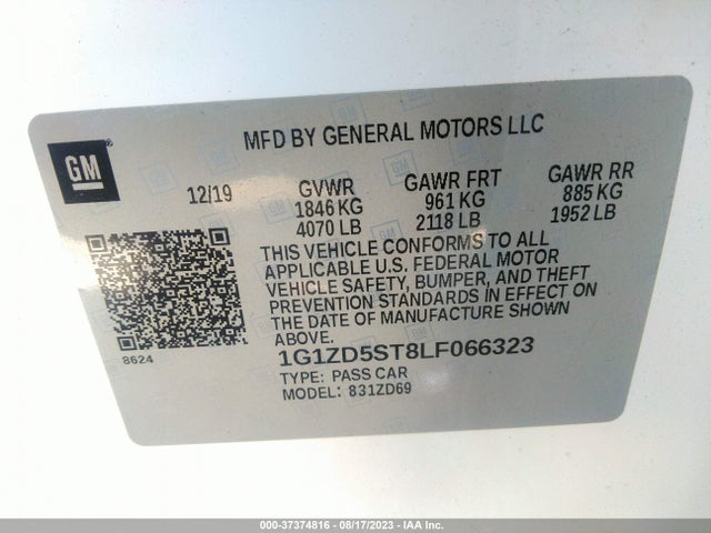Chevrolet MALIBU LT 2020 1G1ZD5ST8LF066323 Image 9