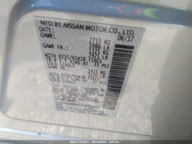 5N1DR2MM6HC696661 Nissan Pathfinder Sv