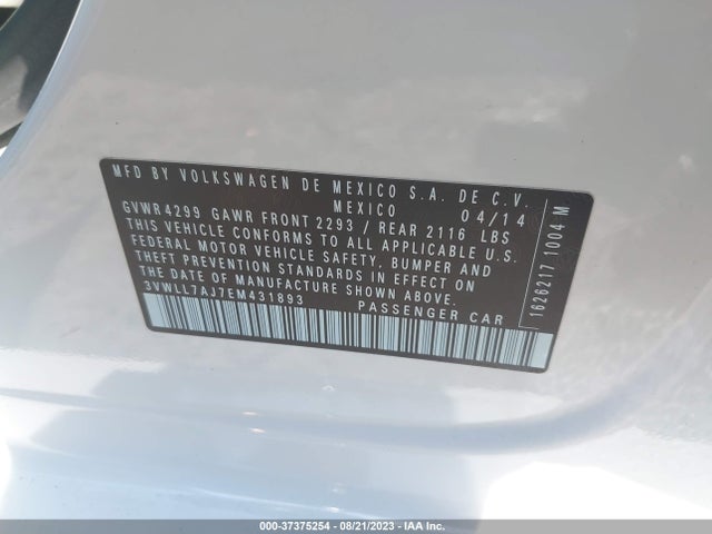 3VWLL7AJ7EM431893 Volkswagen Jetta Sedan Tdi W/premium