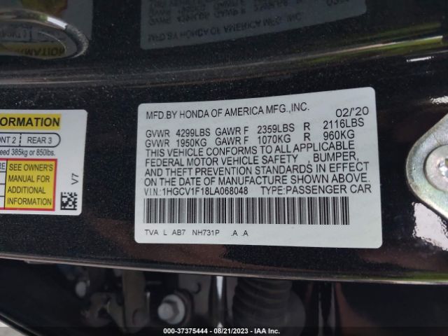 1HGCV1F18LA068048 Honda Accord Sedan Lx