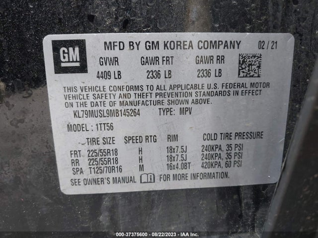 Chevrolet Trailblazer Rs 2021 KL79MUSL9MB145264 Image 15