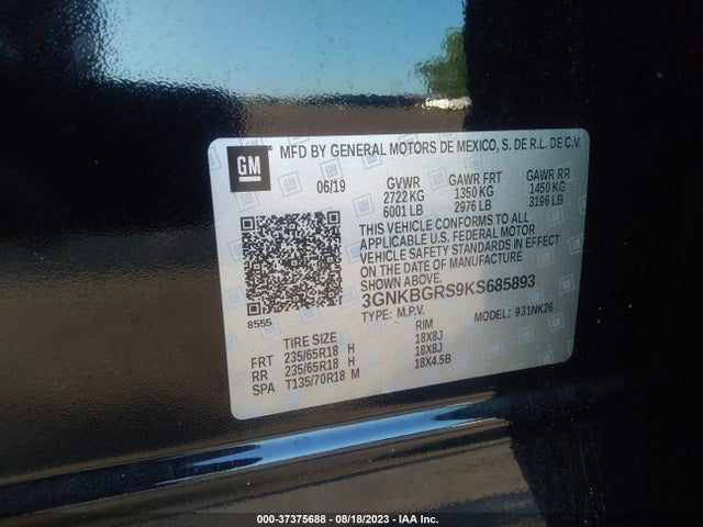 Chevrolet Blazer 2019 3GNKBGRS9KS685893 Image 9