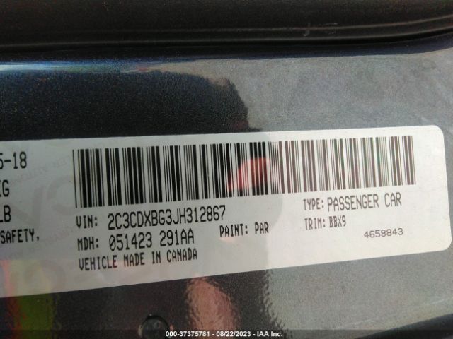 2C3CDXBG3JH312867 Dodge Charger Sxt