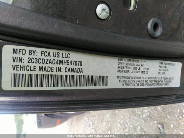 2C3CDZAG4MH547070 Dodge Challenger Sxt
