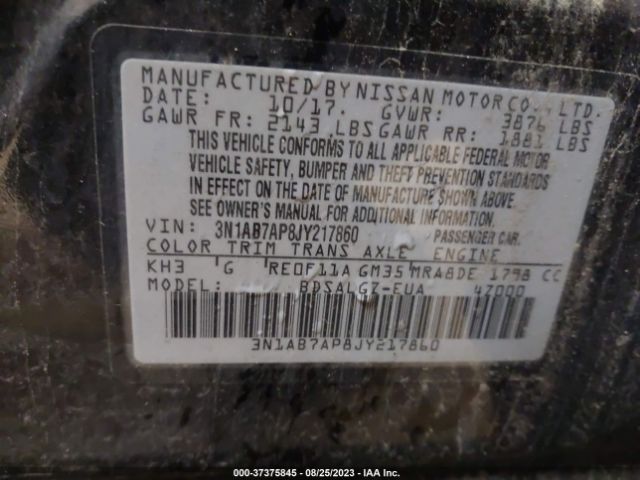 3N1AB7AP8JY217860 Nissan SENTRA SL