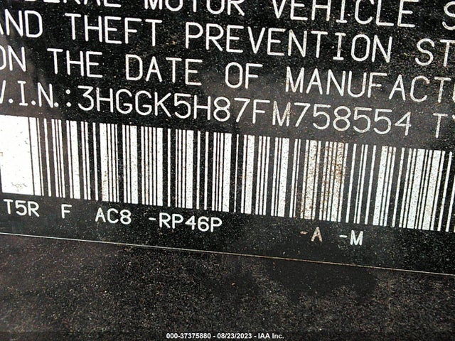 Honda FIT EX 2015 3HGGK5H87FM758554 Image 9