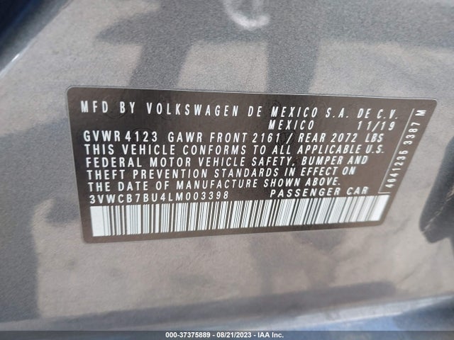 3VWCB7BU4LM003398 Volkswagen Jetta S/se/r-line