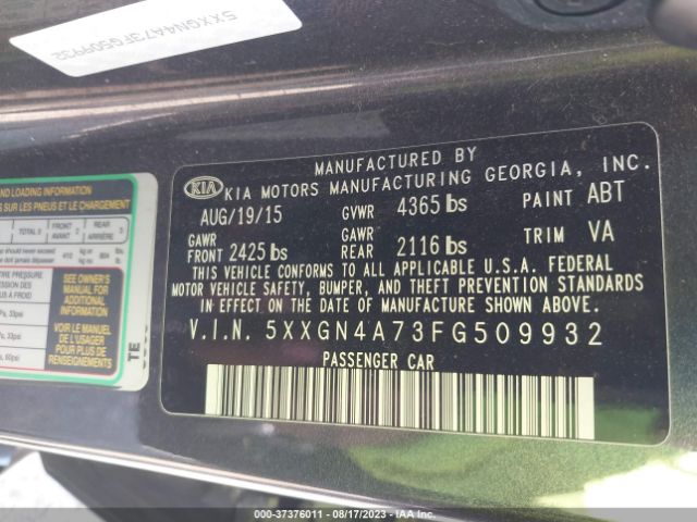 5XXGN4A73FG509932 KIA OPTIMA EX