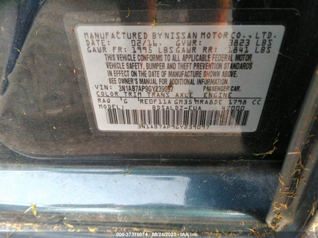Nissan SENTRA SV 2016 3N1AB7AP9GY239097 Image 9