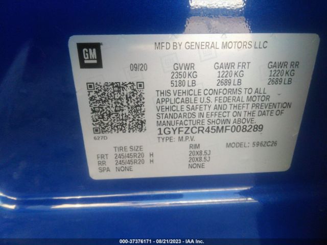 1GYFZCR45MF008289 Cadillac Xt4 Fwd Premium Luxury