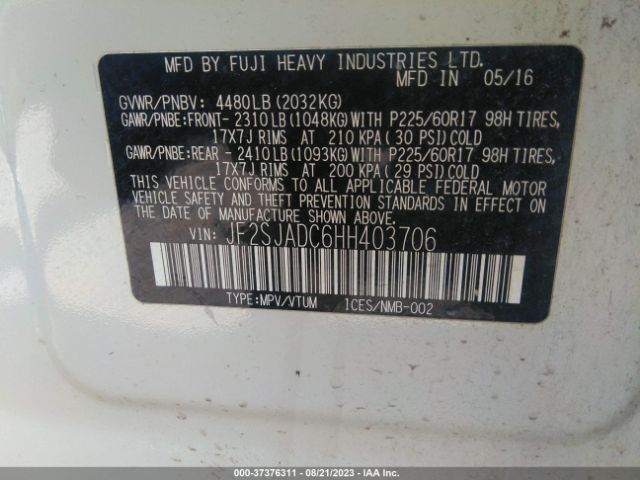 JF2SJADC6HH403706 Subaru Forester Premium