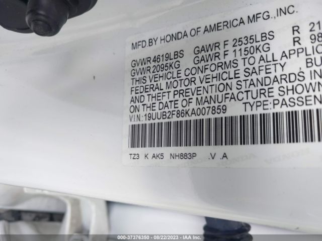 19UUB2F86KA007859 Acura Tlx W/advance Pkg