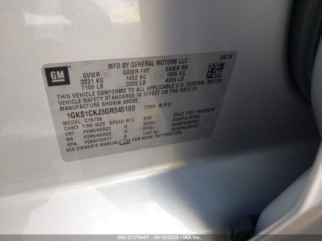 1GKS1CKJ3GR345160 GMC YUKON DENALI