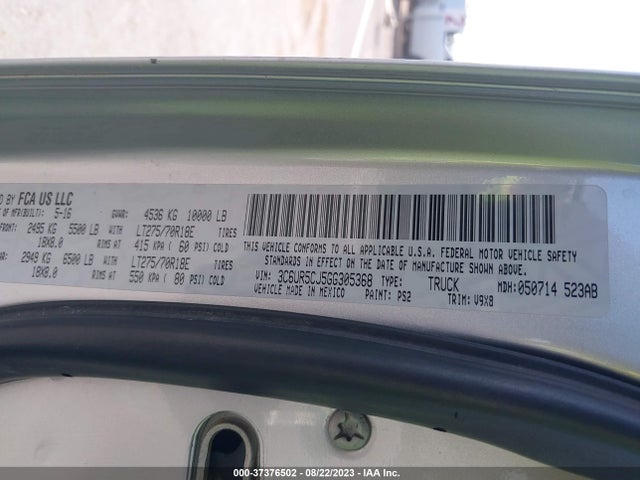 RAM 2500 Tradesman 2016 3C6UR5CJ5GG305368 Image 9