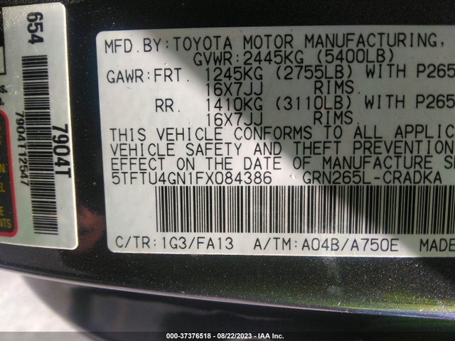 Toyota Tacoma Prerunner 2015 5TFTU4GN1FX084386 Image 9