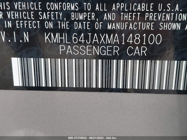 2021 HYUNDAI SONATA SEL VIN: KMHL64JAXMA148100