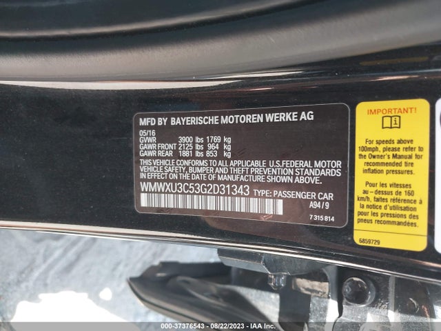 2016 MINI HARDTOP WMWXU3C53G2D31343 Photo 8