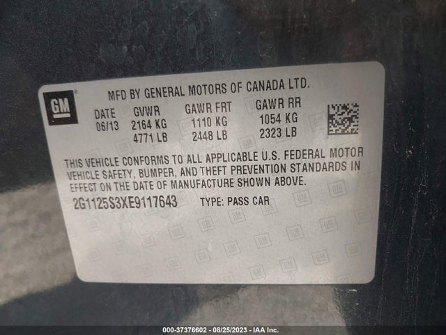 Chevrolet IMPALA LT 2014 2G1125S3XE9117643 Image 9