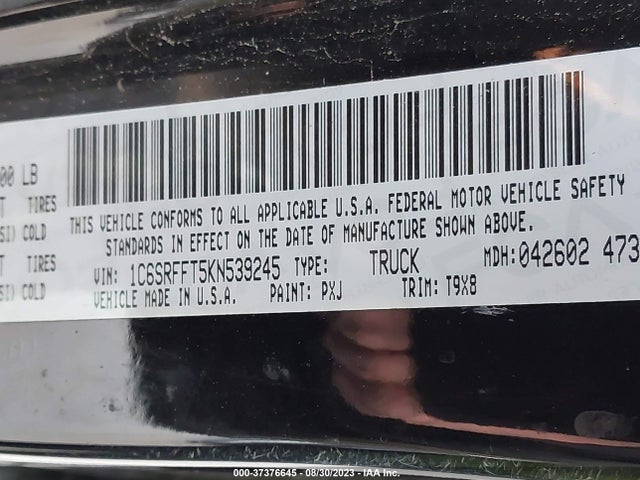 1C6SRFFT5KN539245 RAM 1500 Big Horn/lone Star
