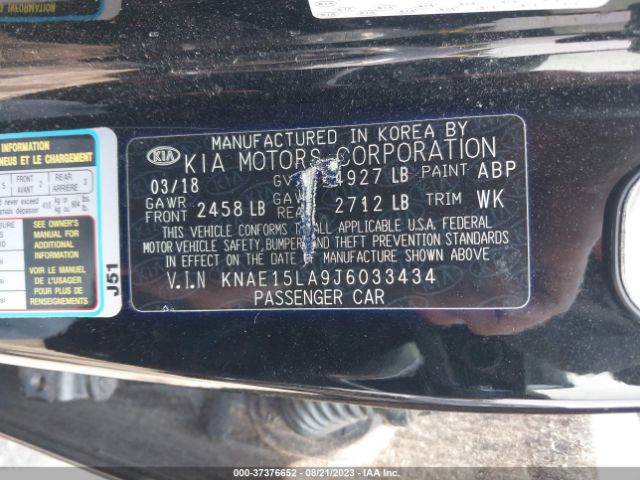 KNAE15LA9J6033434 KIA Stinger Base