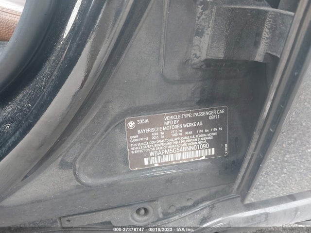 2011 BMW 3 SERIES 335I VIN: WBAPM5G54BNN01090
