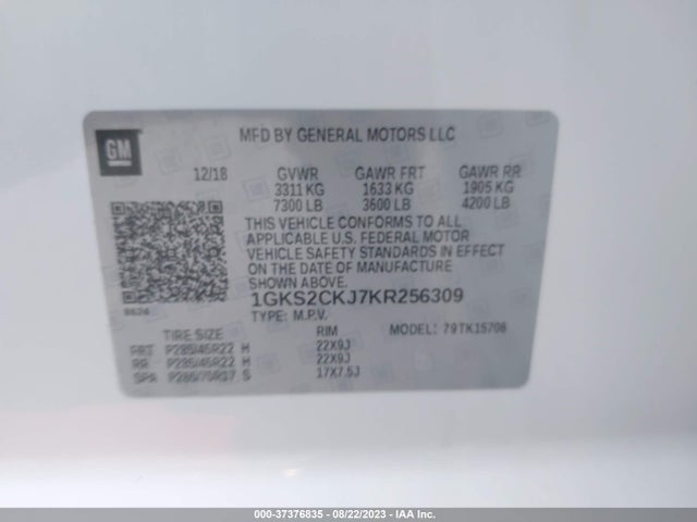 GMC YUKON DENALI 2019 1GKS2CKJ7KR256309 Image 9