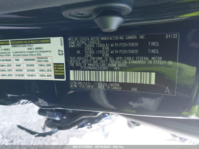 2T2HZMAAXNC235909 Lexus RX