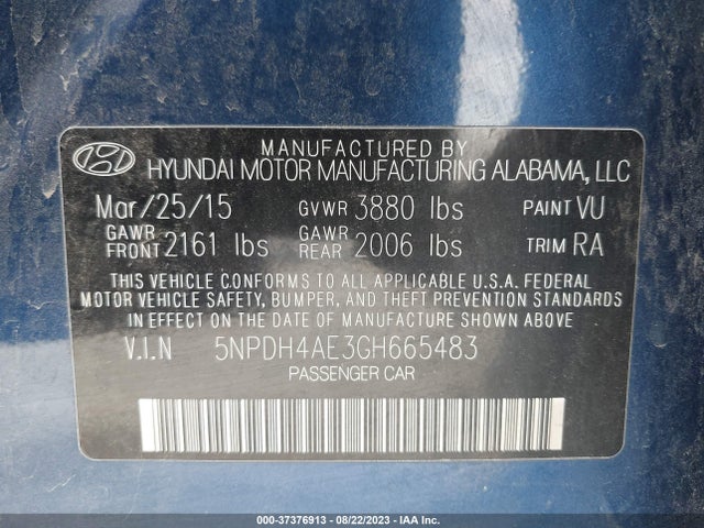 Hyundai ELANTRA SE 2016 5NPDH4AE3GH665483 Image 16